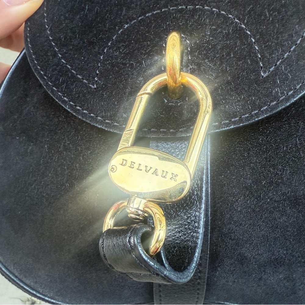 Delvaux Black Suede Mini Cerceau Bag Purse - Picture 8 of 14